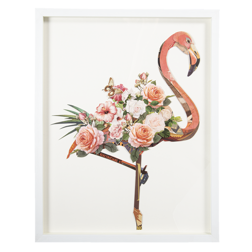 Schilderij | Collage |Knipsels Flamingo 64 x 82 cm