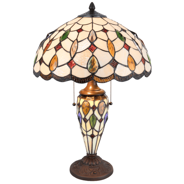 Tafellamp Tiffany Ø 40*60 cm E27/Max. 2x60 W/E14/Max.1*15W