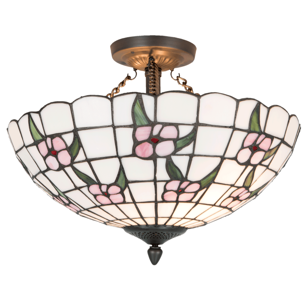 Plafondlamp Tiffany Ø 42*31 cm / E27 / max. 2x60 Watt