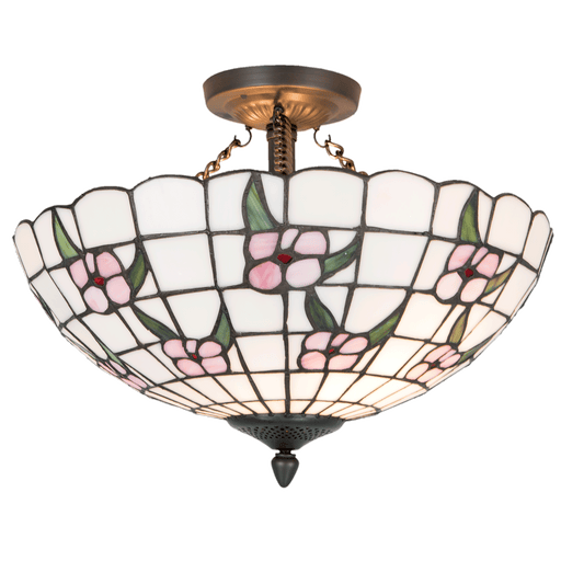 Plafondlamp Tiffany Ø 42*31 cm / E27 / max. 2x60 Watt