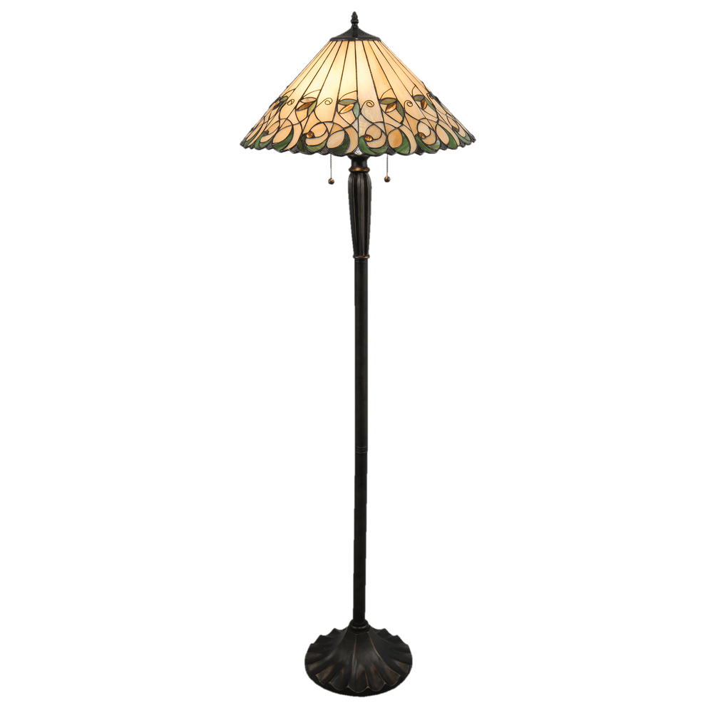 Vloerlamp Tiffany Ø 52* 160 cm / E27/ Max. 2x60 Watt