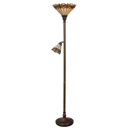 Vloerlamp Tiffany Ø35/Ø 14*176 cm 2x E27/Max 60W /E14/1x 25W