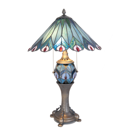Tafellamp Tiffany Ø 40*65 cm /E27/2x60W/ E14/1x7W
