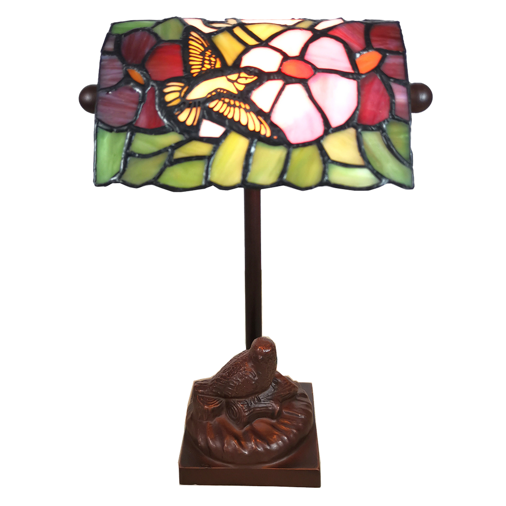 Tafellamp Tiffany vogel 15*15*33 cm 1x E14 max 25W