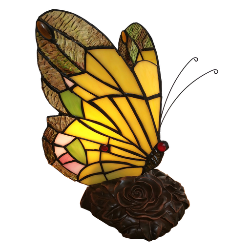 Tafellamp Tiffany vlinder 15*15*27 cm 1x E14 max 25W