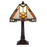 Tafellampje m. 4-kant tiffanykapje 22*22*38 cm 1xE14 max40w.