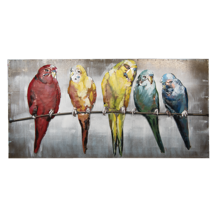 Wanddecoratie vogels 120*60*7 cm