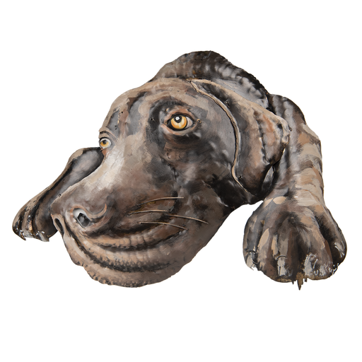 Wanddecoratie hond 70*52*5 cm