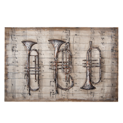 Wanddecoratie muziekinstrumenten 120*80*6 cm