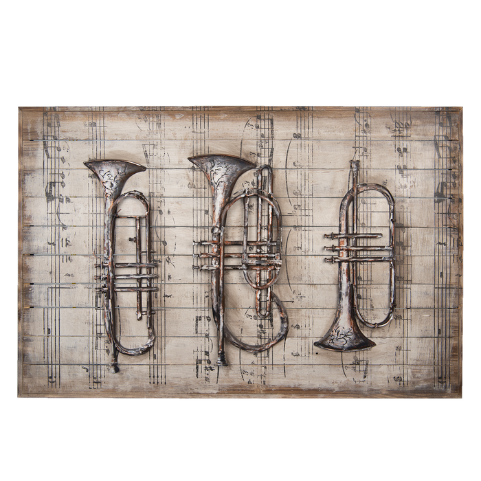 Wanddecoratie muziekinstrumenten 120*80*6 cm