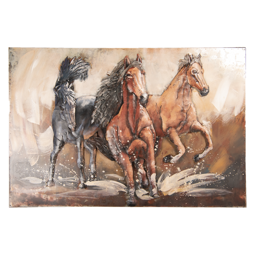 Wanddecoratie paarden120*80*5 cm