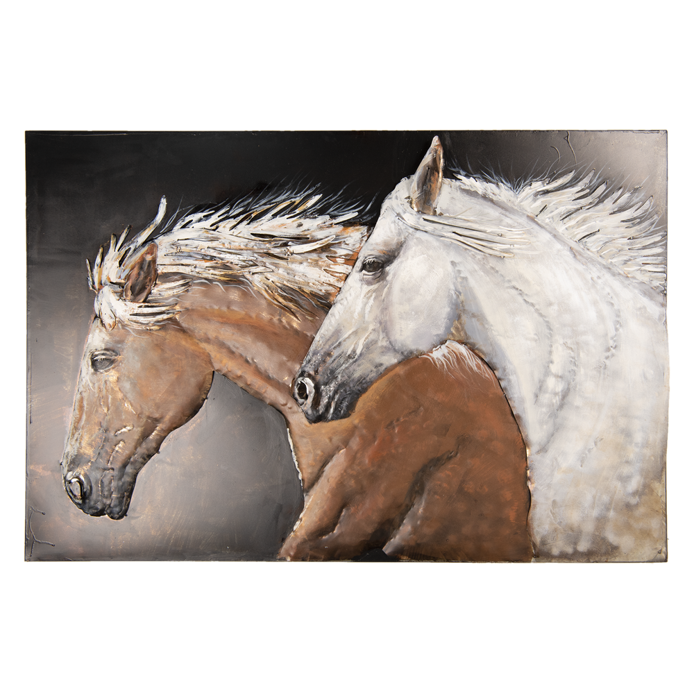 Wanddecoratie paarden 120*6*80 cm