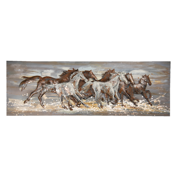 Wanddecoratie paarden 150 x 50 cm