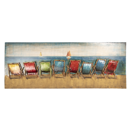 Wanddecoratie strandstoelen 160*7*60 cm