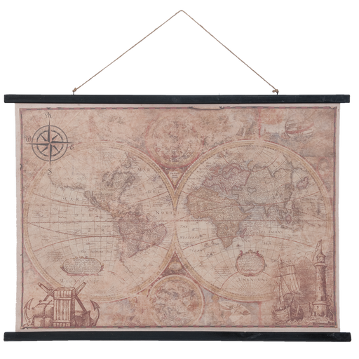 Wandkaart wereld 105*2*76 cm