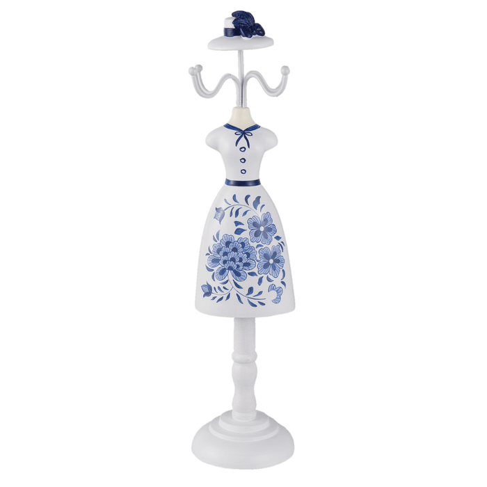 Juwelenhouder Mannequin Delfts Blauw 8 x 33 cm