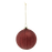 Rustieke stoere kerstbal rood van glas - set van 4