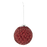 Rustieke stoere kerstbal rood van glas - set van 2