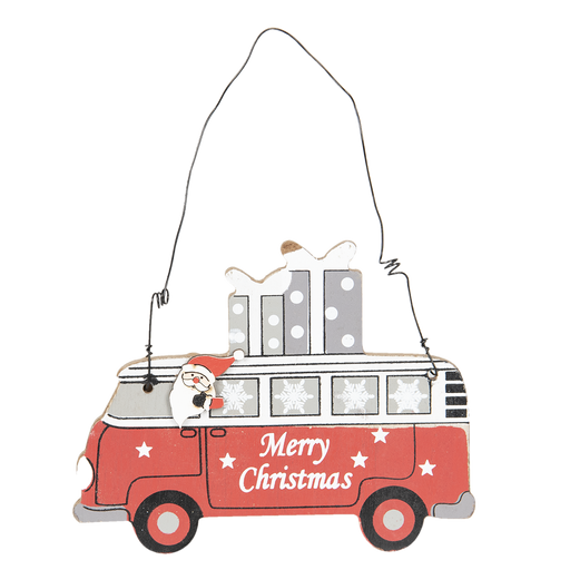 Hanger Kerstman in bus 15*12*1 cm
