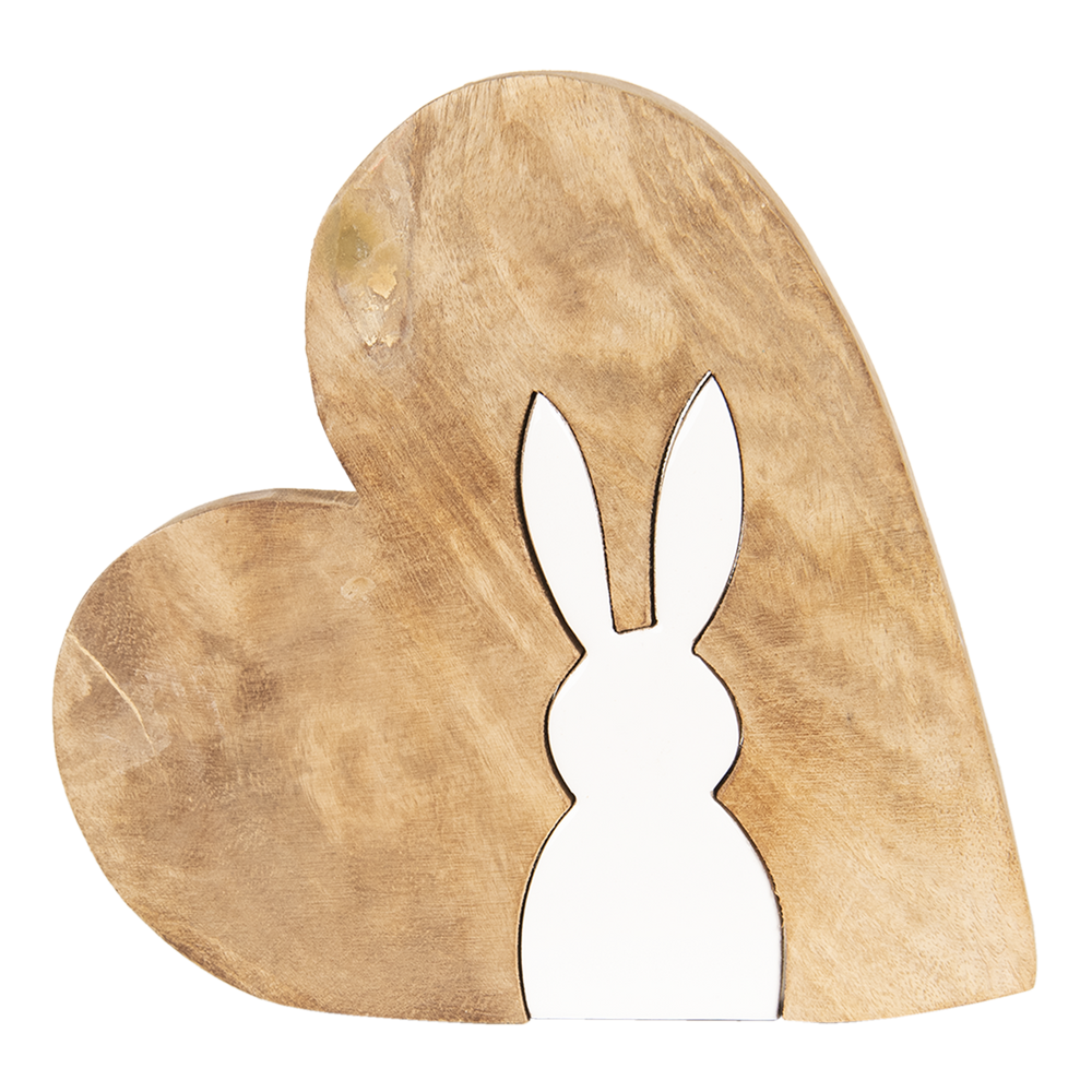 Decoratie hart met konijn 23*22*2 cm