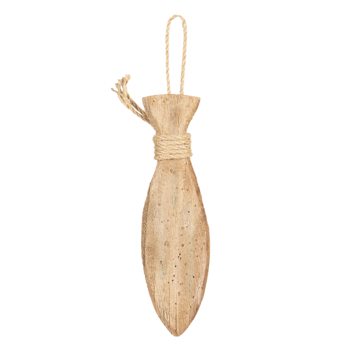 Decoratie houten vis hangend 7*3*30 cm