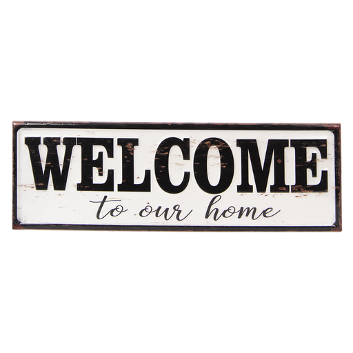 Tekstbord welcome to our home 60*15*1.5 cm