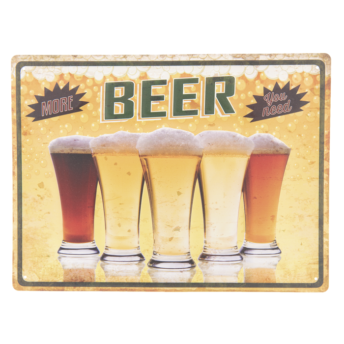 Vintage IJzeren Tekstbord "You Need More Beer" 30x40 cm