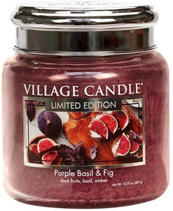 Village Geurkaars Purple Basil & Fig | donker fruit basilicum amber - medium jar