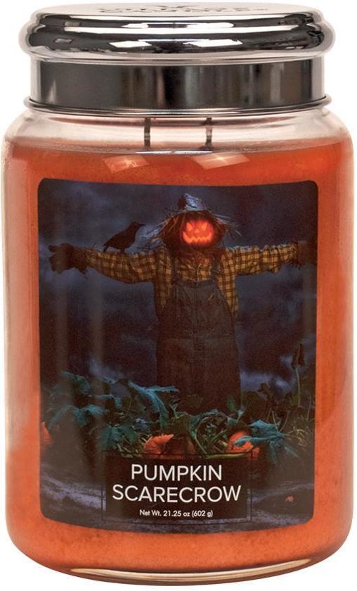 Village Geurkaars Halloween Pumpkin Scarecrow - large jar