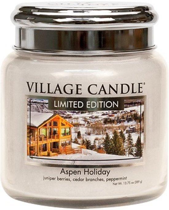 Village Geurkaars Aspen Holiday | jeneverbes cederhout pepermunt - medium jar