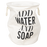 Katoenen Waszak "Add Water and Soap" Ø 40*50 cm - wit/zwart