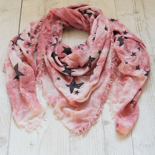 Sjaal 140*140 cm roze