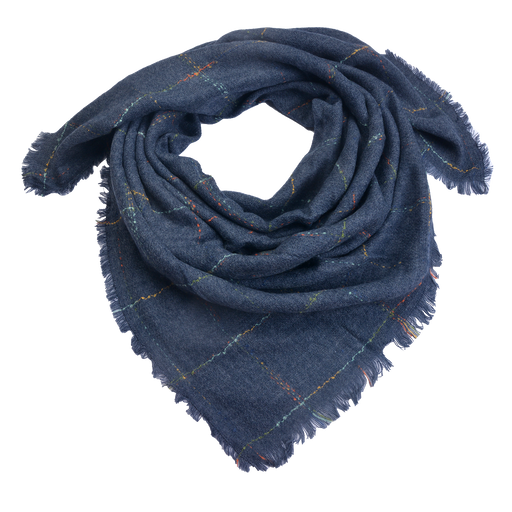 Sjaal 130*130 cm blauw