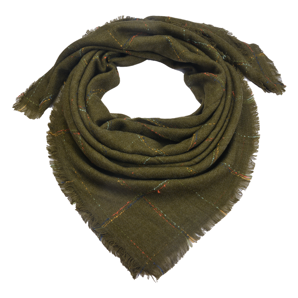 Sjaal 130*130 cm donkergroen