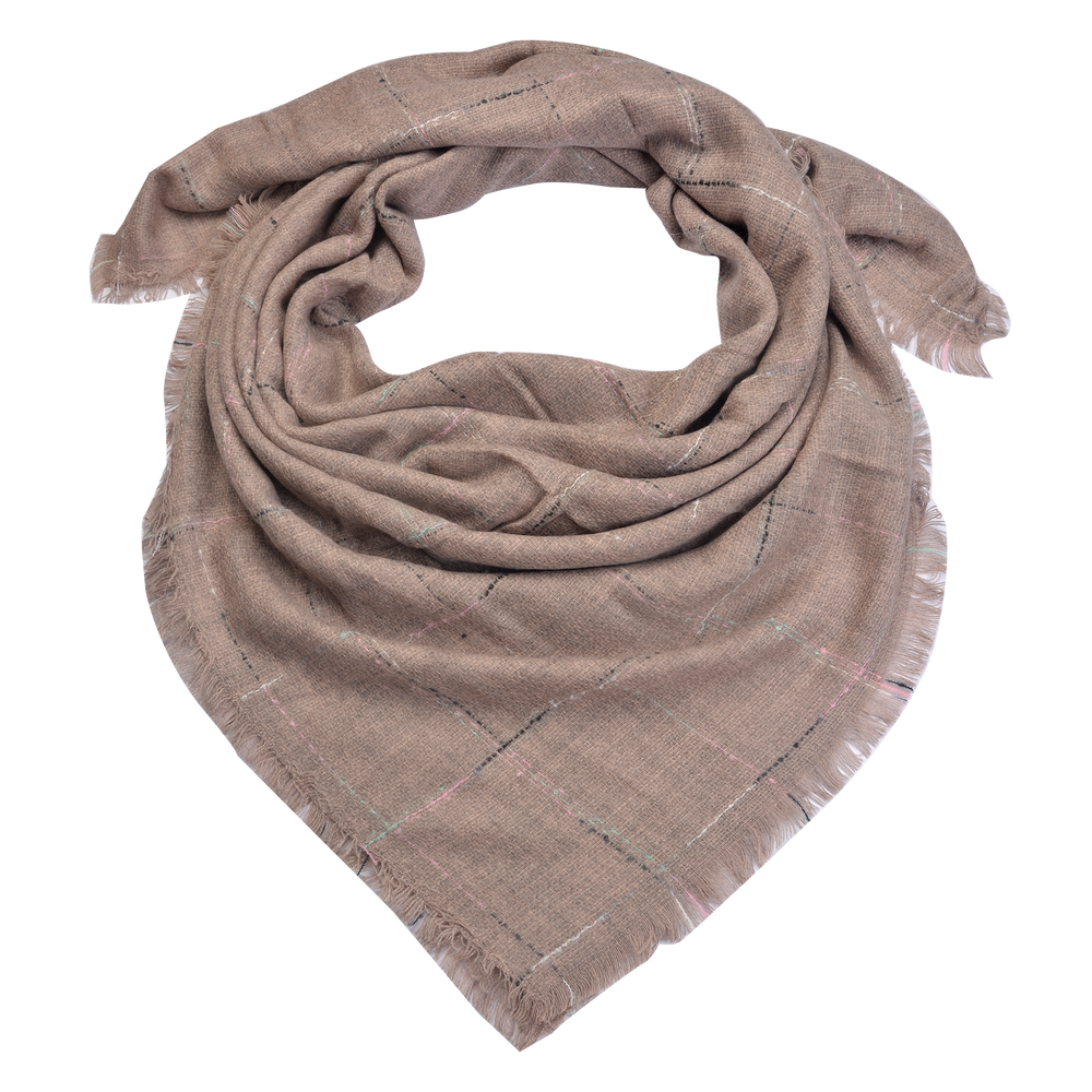 Sjaal 130*130 cm roze