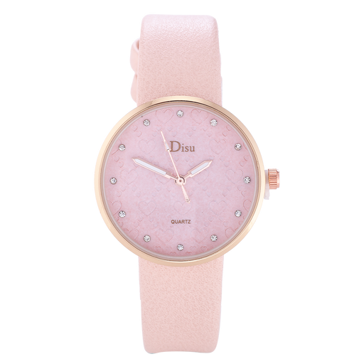 Horloge 22 cm roze