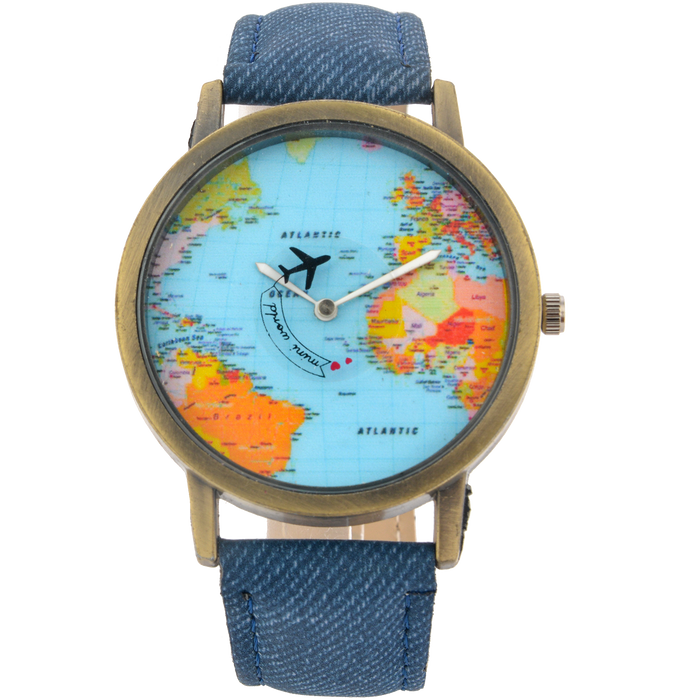 Horloge 22 cm blauw