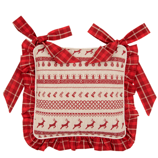 Nordic Christmas Kussenhoes met Ruches en Strikken voor een Scandinavische Kerstsfeer