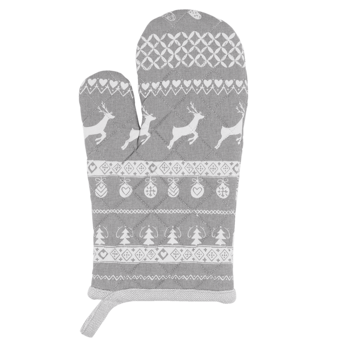 Ovenhandschoen Nordic Grey Christmas - grijs