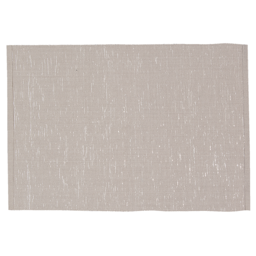 Placemat uni van licht geribbelde stof 6 stuks 33 x 48 cm - beige