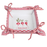 Broodmandje Petit Plaisir met radijsjes 35 x 35 cm - wit/rood geblokt