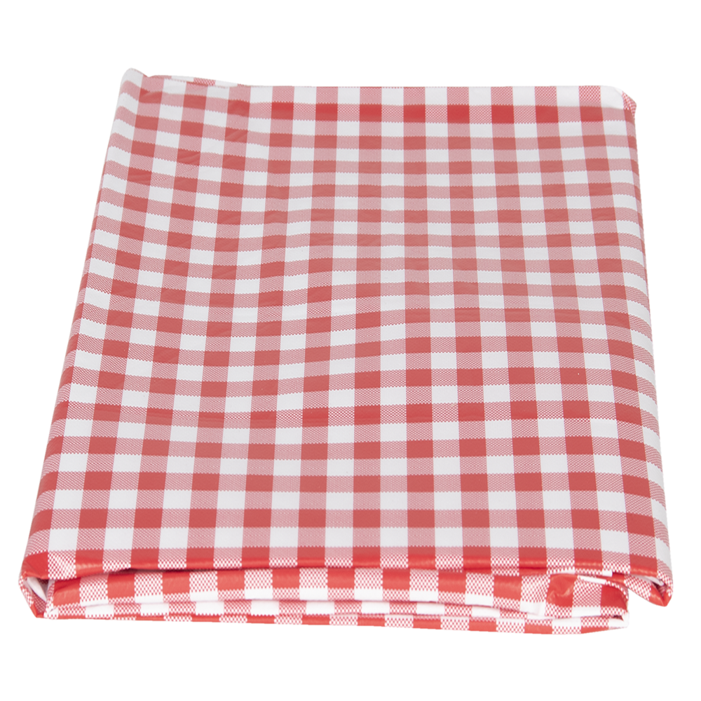 Plastic Tafelkleed Geruit 137x180 cm - rood