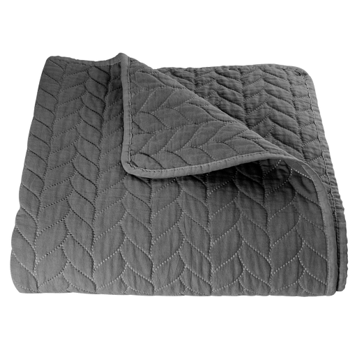 Nordic Style Quilted Bedsprei 180 x 260 cm - donkergrijs