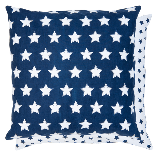 Kussenhoes Stars met sterren 50 x 50 cm - blauw/wit