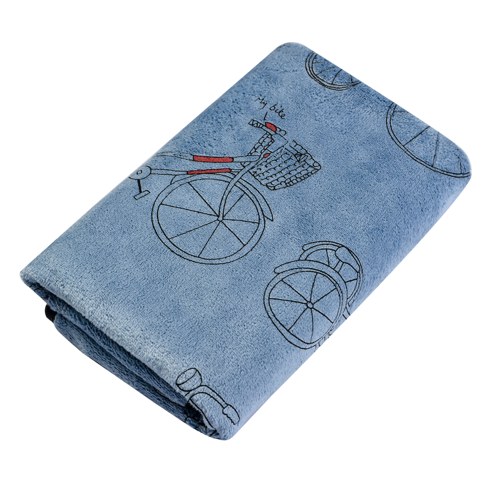 Handdoek met Vintage Print Bicycle 35 x 75 cm - denim blauw