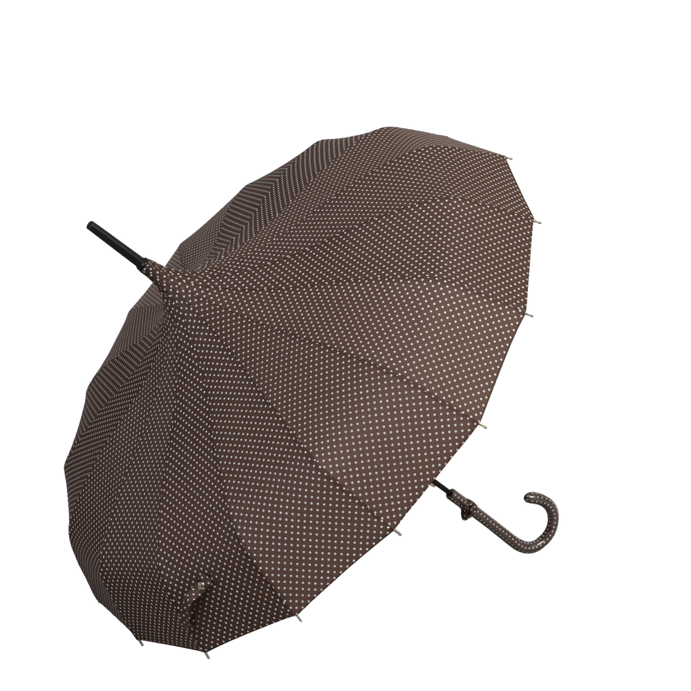 Franse Parasol Paraplu met polka dots Ø 83 cm - bruin/wit
