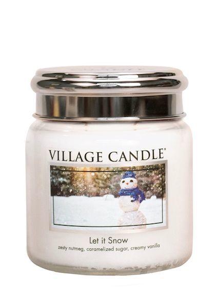 Village Geurkaars Let It Snow | nootmuskaat suiker kokos vanille - medium jar