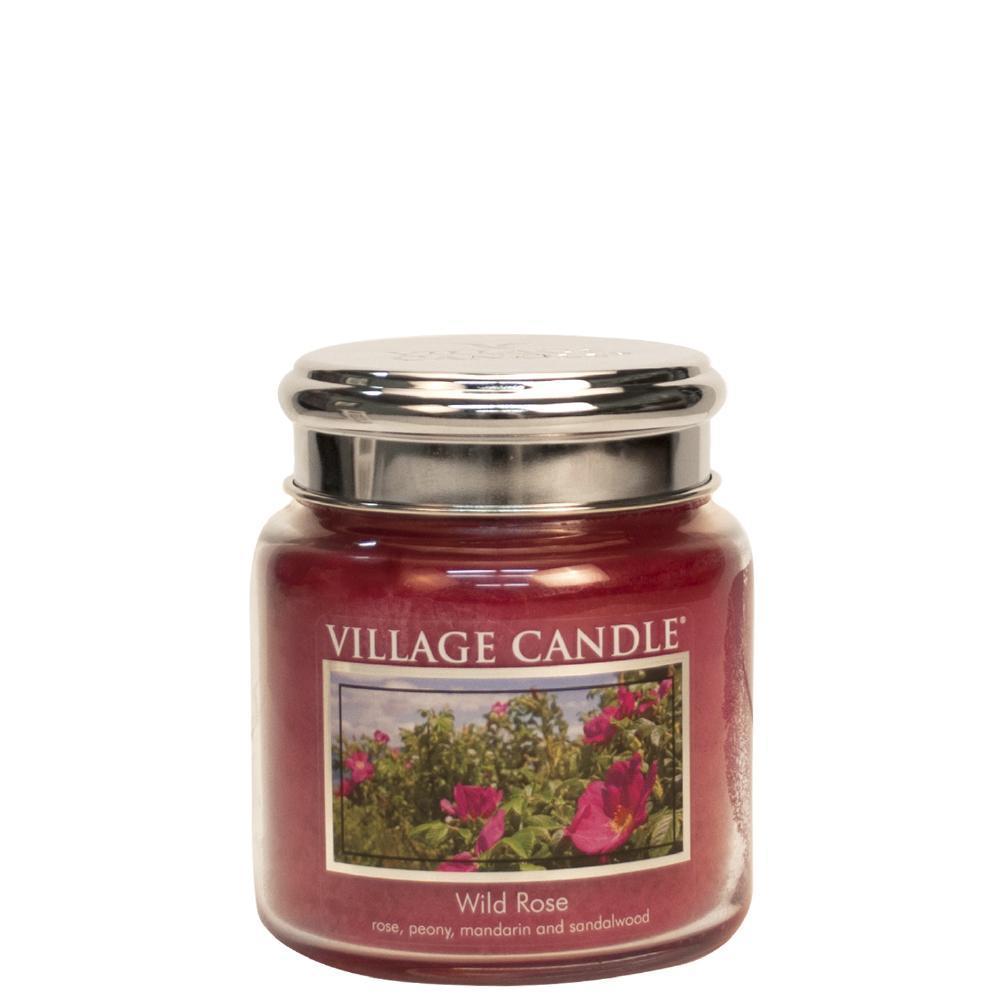 Village Geurkaars Wilde Roos | roos pioenroos mandarijn sandelhout - Medium Jar